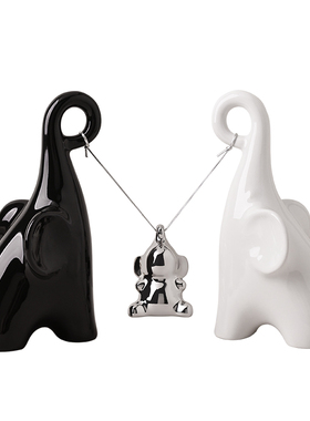 新款轻奢风创意秋千大象摆件家居饰品客厅电视柜高档酒柜装饰乔迁