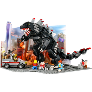 迪库积木哥斯拉大战金刚手办机械怪兽之王男孩子益智拼装模型玩具