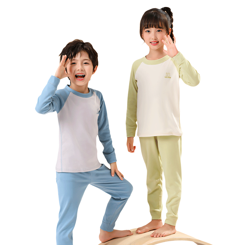 儿童保暖内衣套装加绒秋冬德绒插肩睡衣中大童秋衣秋裤男童中学生