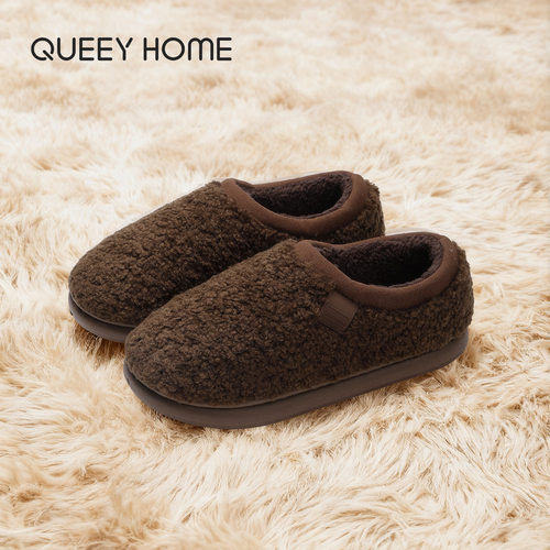 包跟外穿棉拖鞋男冬季2025新款厚底防滑室内毛绒保暖踩屎感棉鞋女