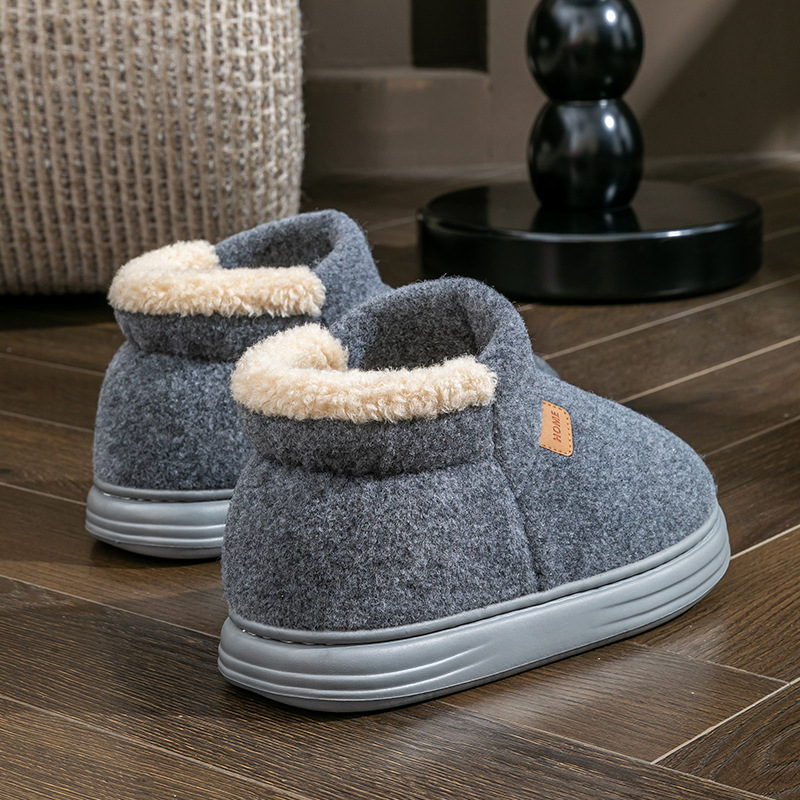 高帮棉拖鞋男士2025新款冬加厚保暖毛绒老人包跟大码棉鞋男款冬季