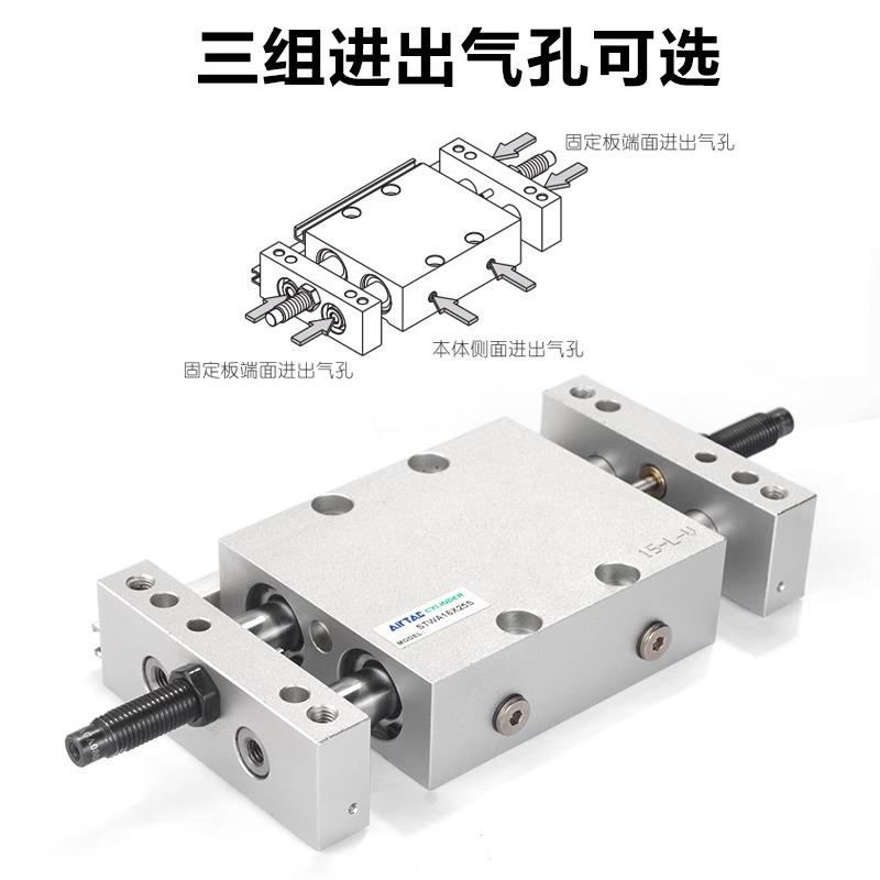 亚德客STW系列双杆双轴滑台气缸STWA/STWB16/10/20/25X25/50/75-S