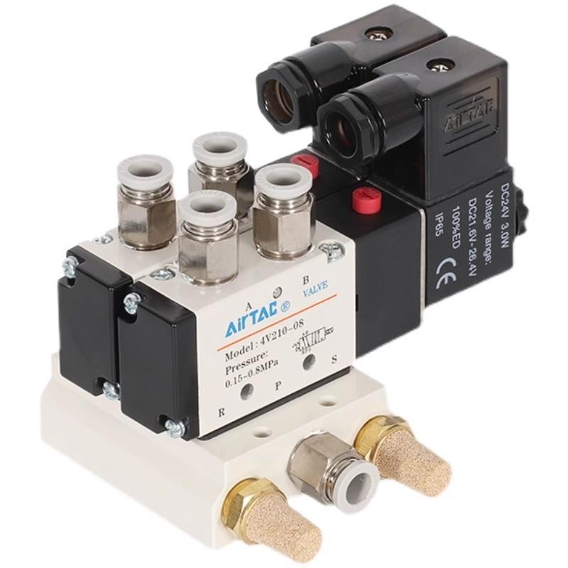 亚德客电磁阀4v2100B8/4V31010B/4V410-15 4V11006/4V220/DC24V