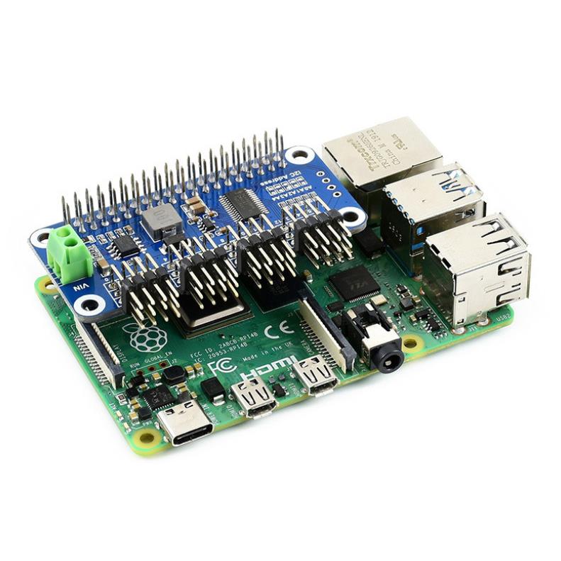 微雪 树莓派4B PWM控制模块16路舵机驱动板 I2C接口 弯排针