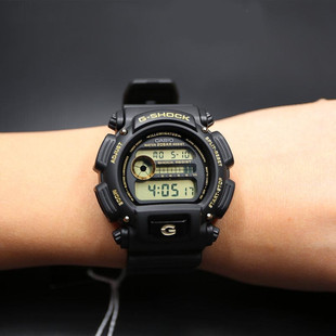 正品进口Casio卡西欧手表男时尚黑数显运动防水石英表DW9052-1CCG