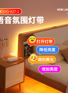 led氛围灯带智能语音控制usb灯条客厅电视背景墙床头卧室悬浮床灯