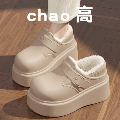 防滑保暖PU圆头日常增高2025新款