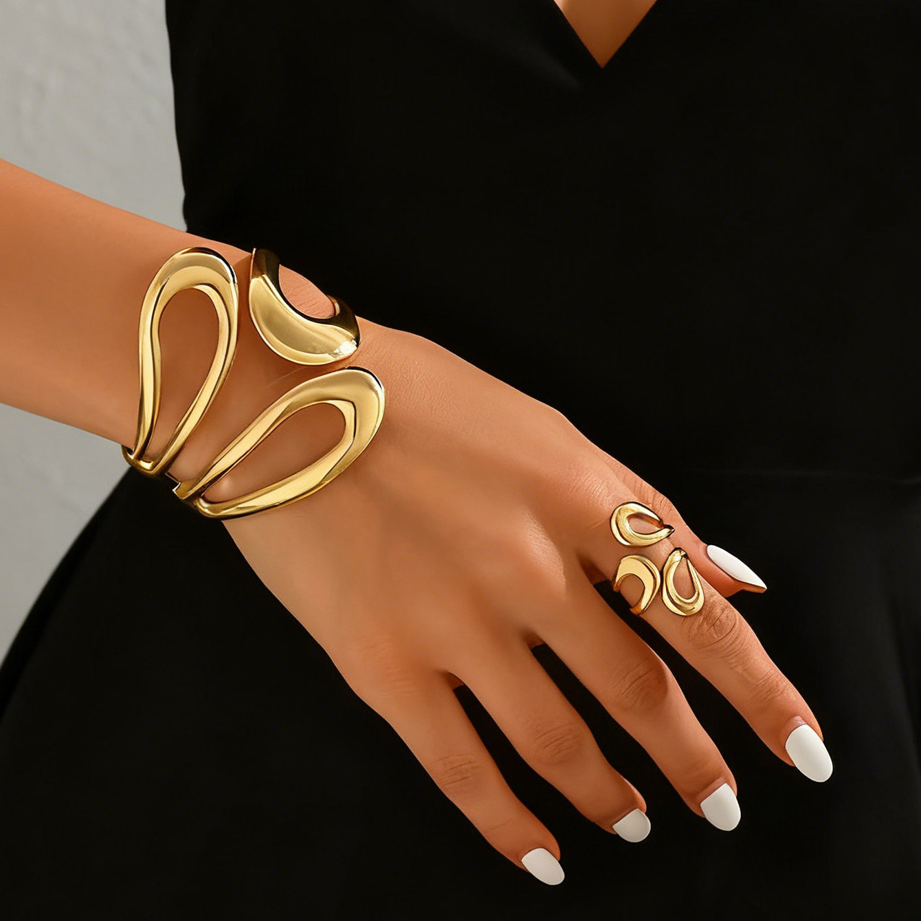 欧美跨境时尚夸张手镯个性几何线条手环女开口嘻哈不规则合金戒指,饰品/流行首饰/时尚饰品新,组合套装,淘宝优惠券,粉丝福利购,淘宝优惠卷