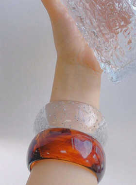 欧美大款理石纹手镯亚克力文艺