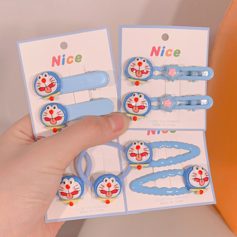 银迈蓝胖子小发夹可爱卡通