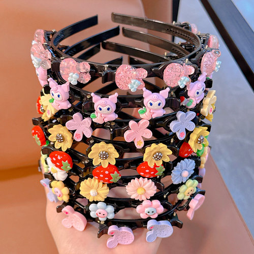 儿童编发头箍女童夏季碎发刘海发卡发箍网红新款压发夹子头饰