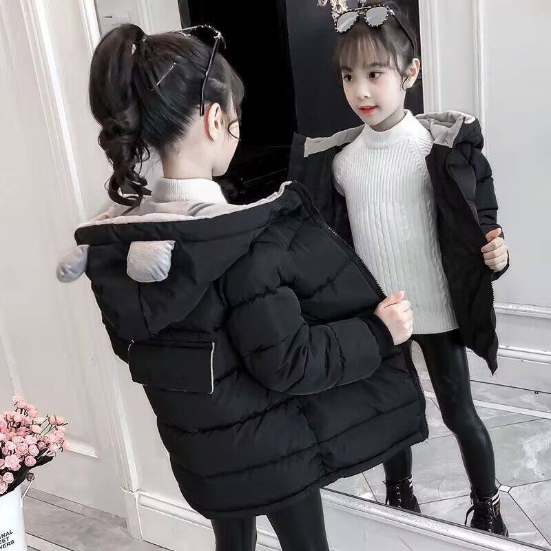 女童冬装羽绒棉衣新款儿童洋气韩版棉服中大童加厚中长款外套棉袄