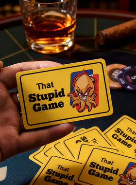 美特扑客德州扑克鱿鱼牌大号鱿鱼币85mm鱿鱼卡THAT STUPID GAME