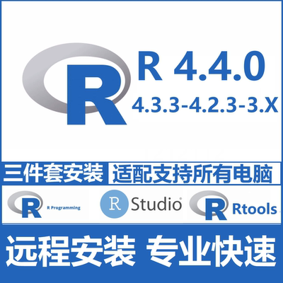 R语言 R4.4.0 4.3.3 4.2.3 RStudio Rtools包软件远程安装Win/Mac