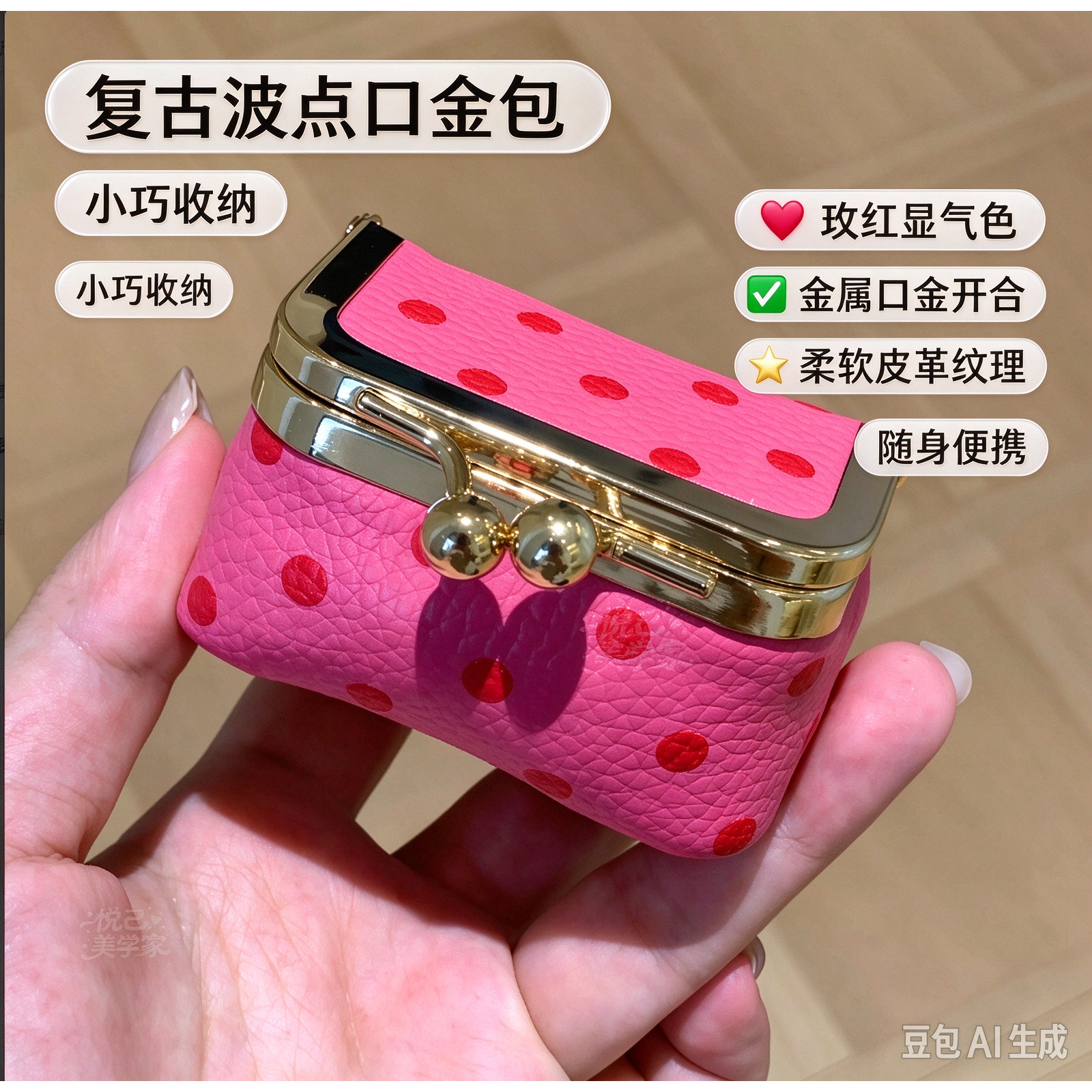 波点首饰收纳包耳钉项链饰品首饰盒小型便携高档精致多功能珠宝盒