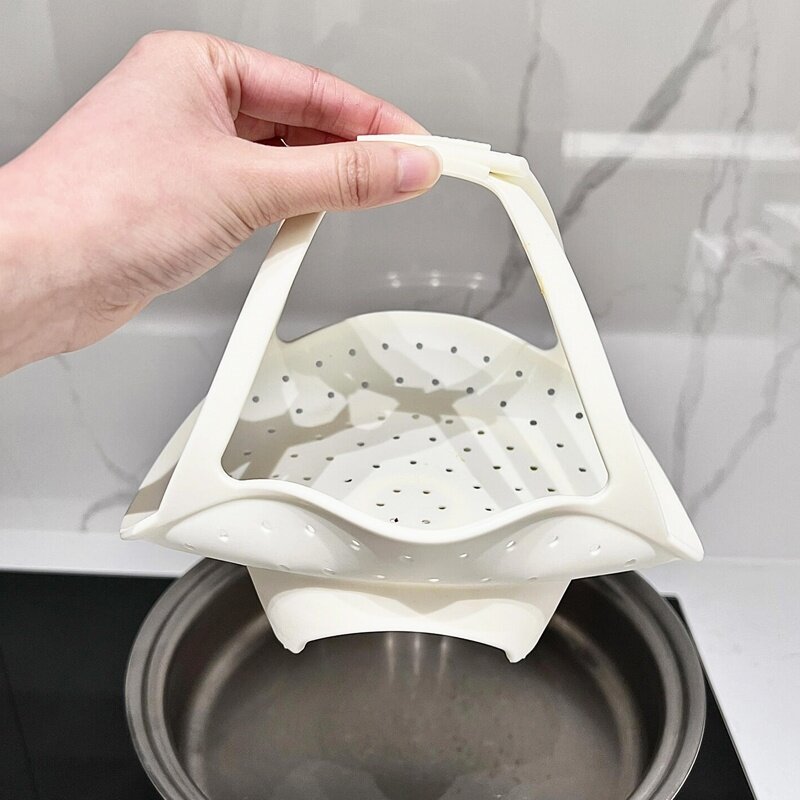 厨房圆形蒸盘隔水万用通用食品级多功能硅胶蒸架电饭煲内蒸笼垫子