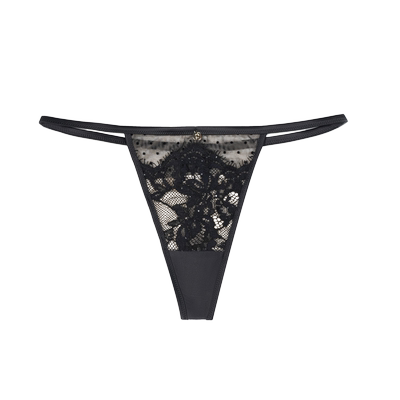 DonnaForte睫毛蕾丝性感丁字裤舒适透气纯棉里档优雅迷人|Nyx