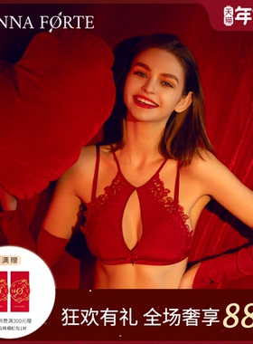 DonnaForte内衣性感镂空丝绒水溶刺绣挂脖无钢圈文胸薄新年|Rhea