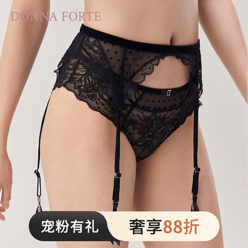 donnaforte女士性感植绒吊袜带