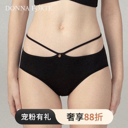 DonnaForte高级列维斯蕾丝中低腰平脚裤前V美臀内裤|Athena雅典娜