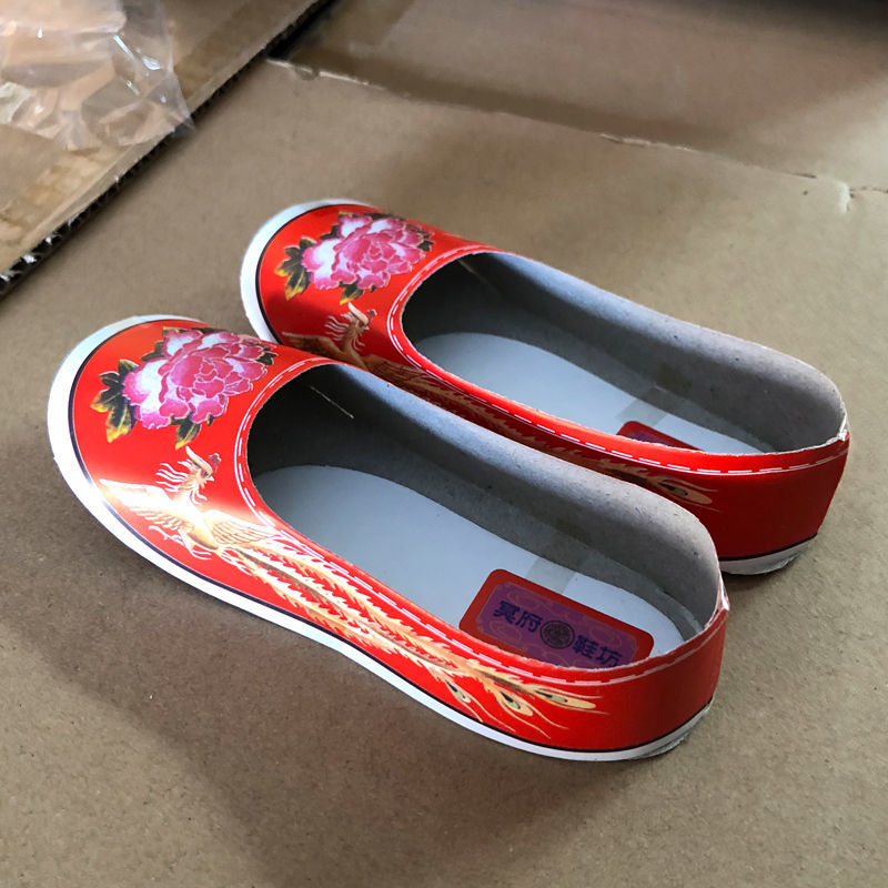 a1小号纸扎女士棉鞋单鞋纸鞋烧纸祭祀十一寒衣节成品纸钱黄纸锡箔