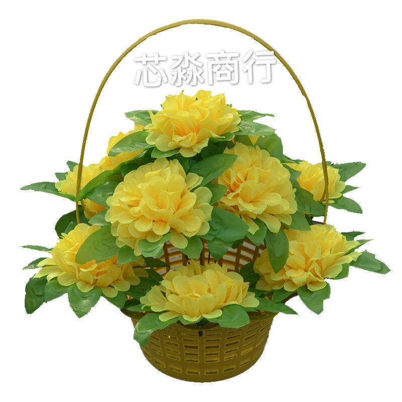 9清明节花祭祀用品花篮墓碑前摆花扫墓花塑料花上坟花盆花绢花