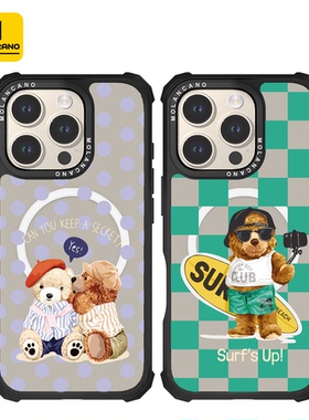 MOLAN CANO透明磁吸手机壳萌熊保护壳苹果iphone17promax/16/华为mate 70Pro