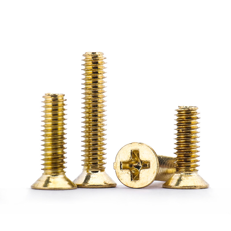 碳钢镀金色十字沉头螺丝KM平头螺栓平尾机丝铜色机牙螺钉M3M3.5M4,五金/工具,螺钉,淘宝优惠券,粉丝福利购,淘宝优惠卷