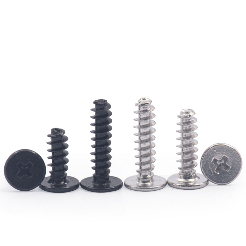 汉固威黑色镀镍平尾扁头自攻螺丝