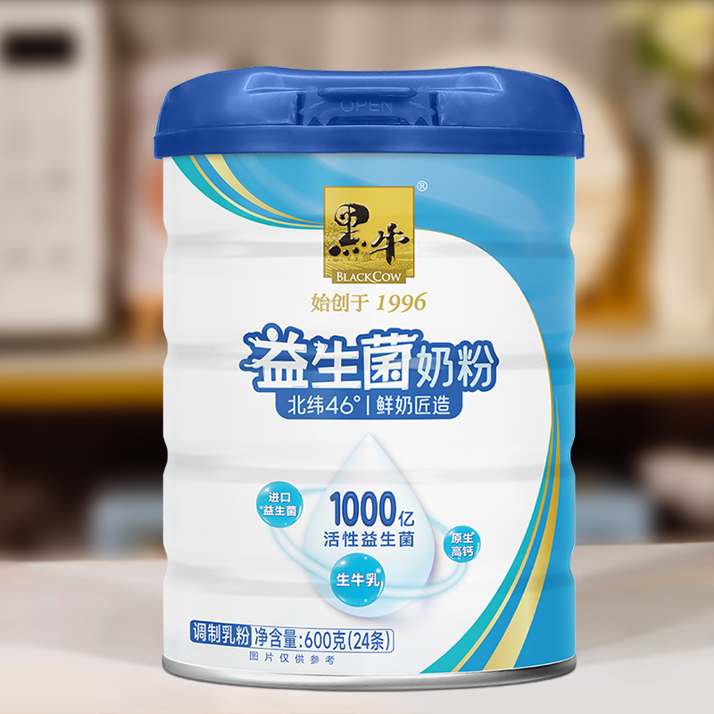 黑牛益生菌奶粉600克罐装