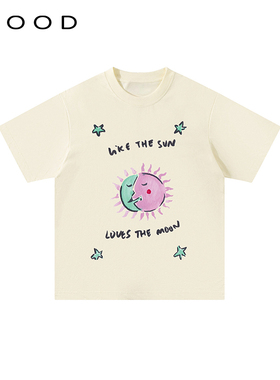 310MOOD 2024春夏新品胶囊系列艺术家限定太阳月亮短袖t恤上衣女