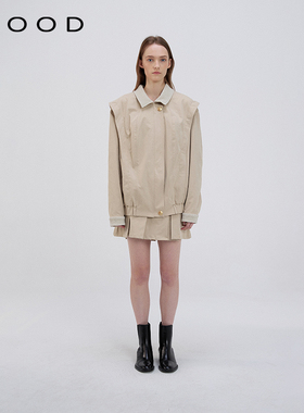 310MOOD秋季卡其色时髦百搭百褶裙裤时尚显瘦压褶短裙版型休闲裤