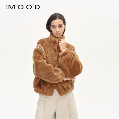 310MOOD彩织泰迪外套上衣女