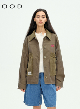 310MOOD针织口袋拼接夹克2025秋季新款休闲经典设计感上衣短外套