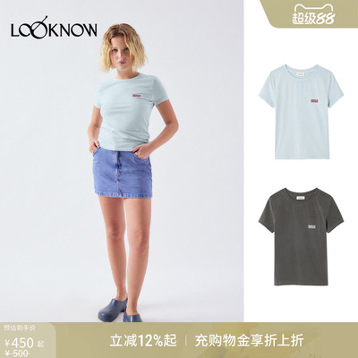 american vintage LOOKNOW26春季新品多色logo圆领短袖
