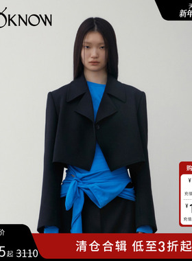 LOW CLASSIC设计师品牌LOOKNOW秋新款黑色短外套