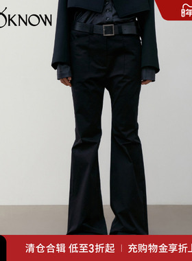 LOW CLASSIC设计师品牌LOOKNOW秋新款黑色百搭长裤