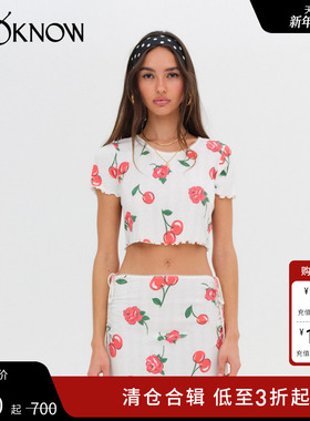 FOR LOVE AND LEMONS设计师品牌LOOKNOW春夏红色图案上衣女