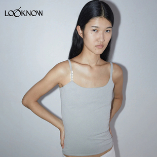 PALOMA WOOL设计师品牌LOOKNOW春季新款串珠单肩吊带背心