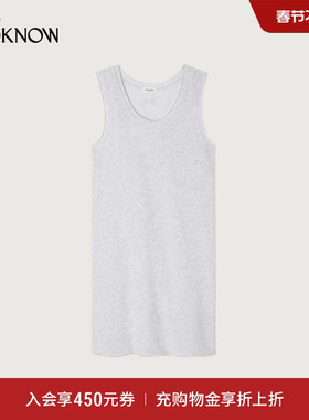 American Vintage设计师品牌LOOKNOW2025春夏新款休闲灰色U领背心