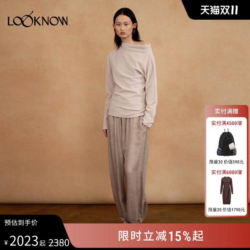 AUTI SEMINARIO设计师品牌LOOKNOW2025秋冬新款斜领宽松针织套装