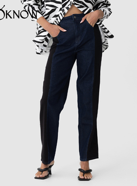 C/MEO COLLECTIVE设计师品牌LOOKNOW设计感女士黑色长裤牛仔裤