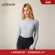 Rouje设计师品牌LOOKNOW2025年春季 女 针织衫 新款 浅蓝色条纹长袖