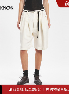 BARENA设计师品牌LOOKNOW2025年春季新款简约白色Brezza休闲短裤