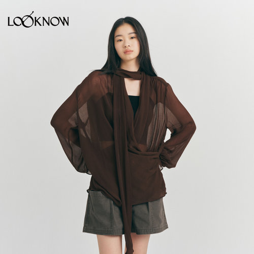 roderic wong X LOOKNOW设计师品牌26春夏新品顺纡铜氨丝造型上衣