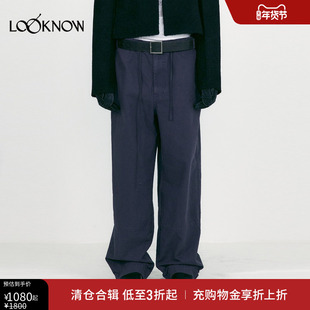 LOW CLASSIC X LOOKNOW设计师品牌2025年秋季新款水洗阔腿裤女