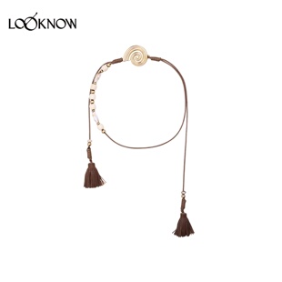 涡卷纹金属装 LOOKNOW2026春夏新品 饰串珠腰带 ZHI