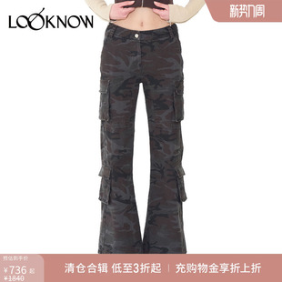 女 裤 YOUSER设计师品牌LOOKNOW早秋新款 绿色黑色迷彩工装