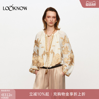 jacques wei X LOOKNOW设计师品牌26春夏新品复古珠绣V领衬衫