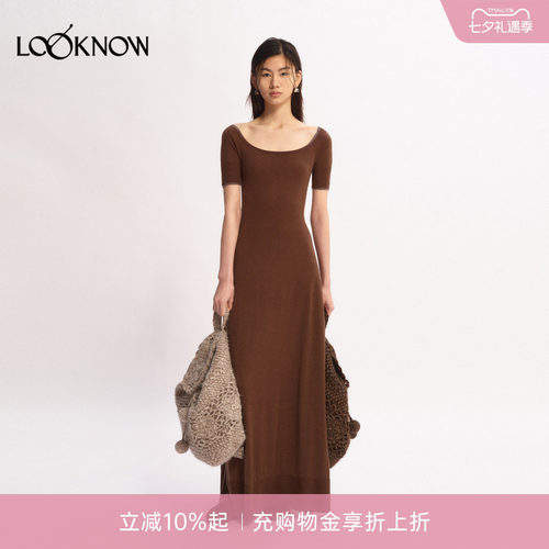 swaying X LOOKNOW设计师品牌26秋季新品羊毛大方领两件套连衣裙